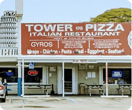 Tower of pizza
